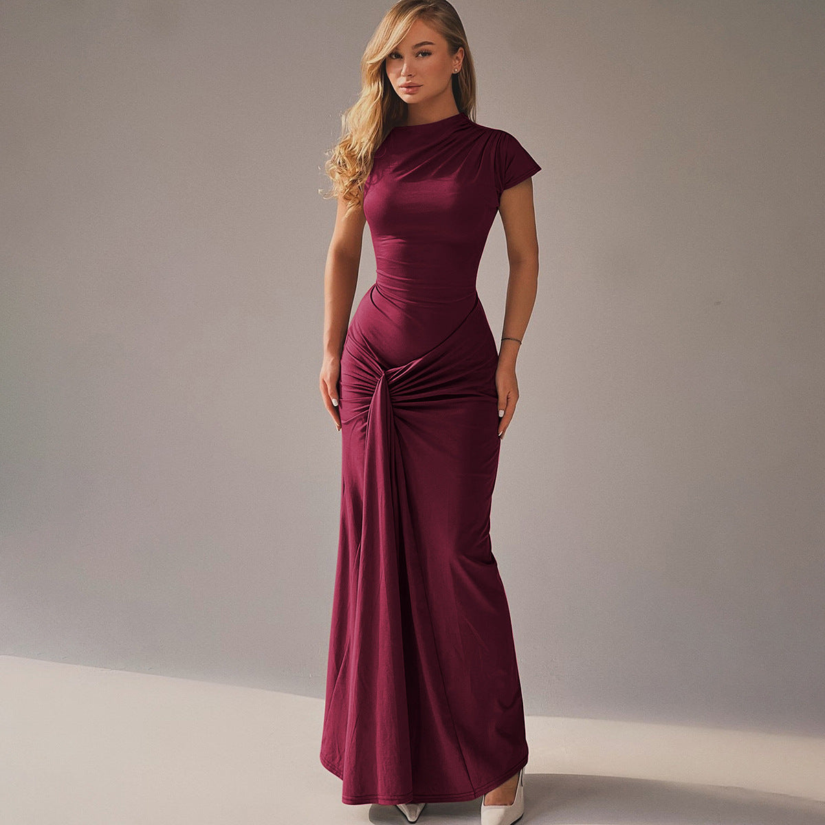 Veloura™ Hourglass Pleated Evening Dress