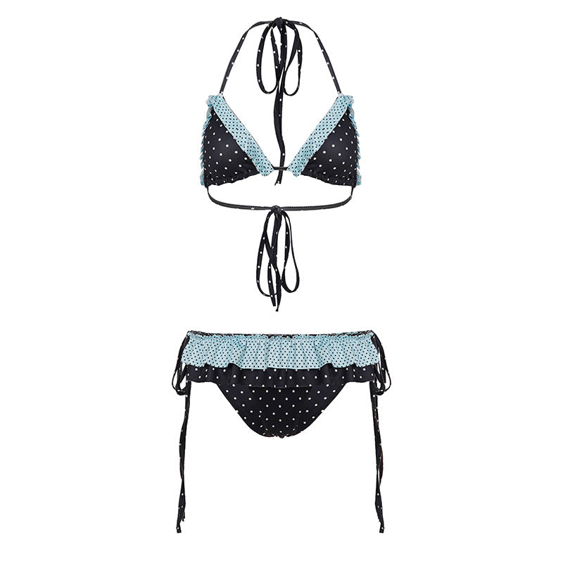 Dolce Dot™ Lace-Up Ruffle Bikini Set
