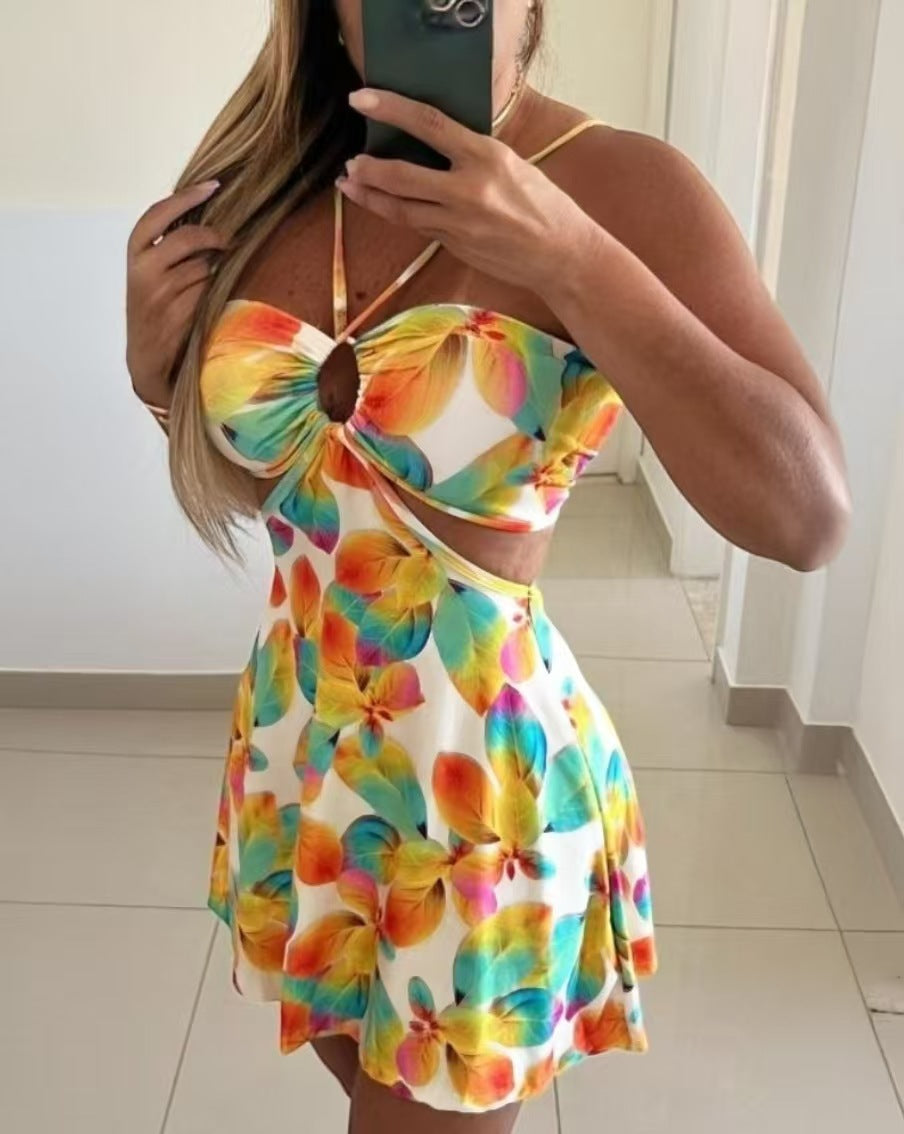 Azure Breeze Halter Dress