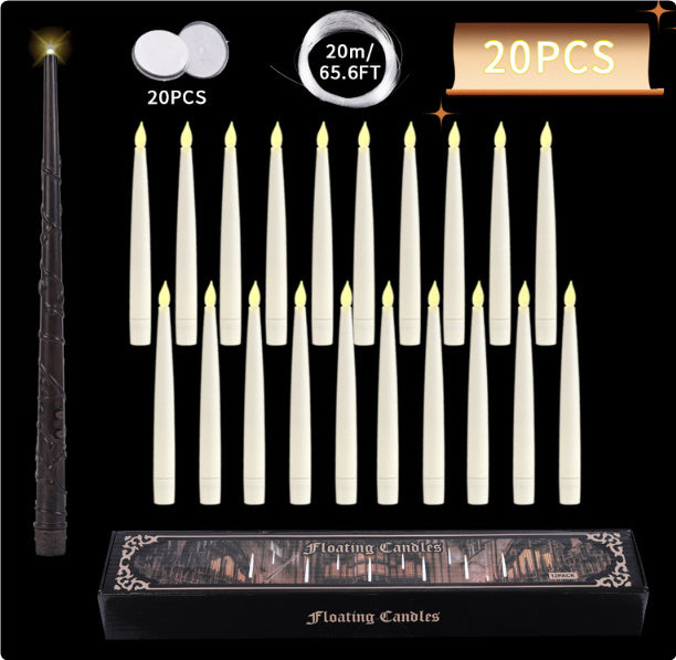️ Hanging Halloween Floating Candles with Magic Wand Remote