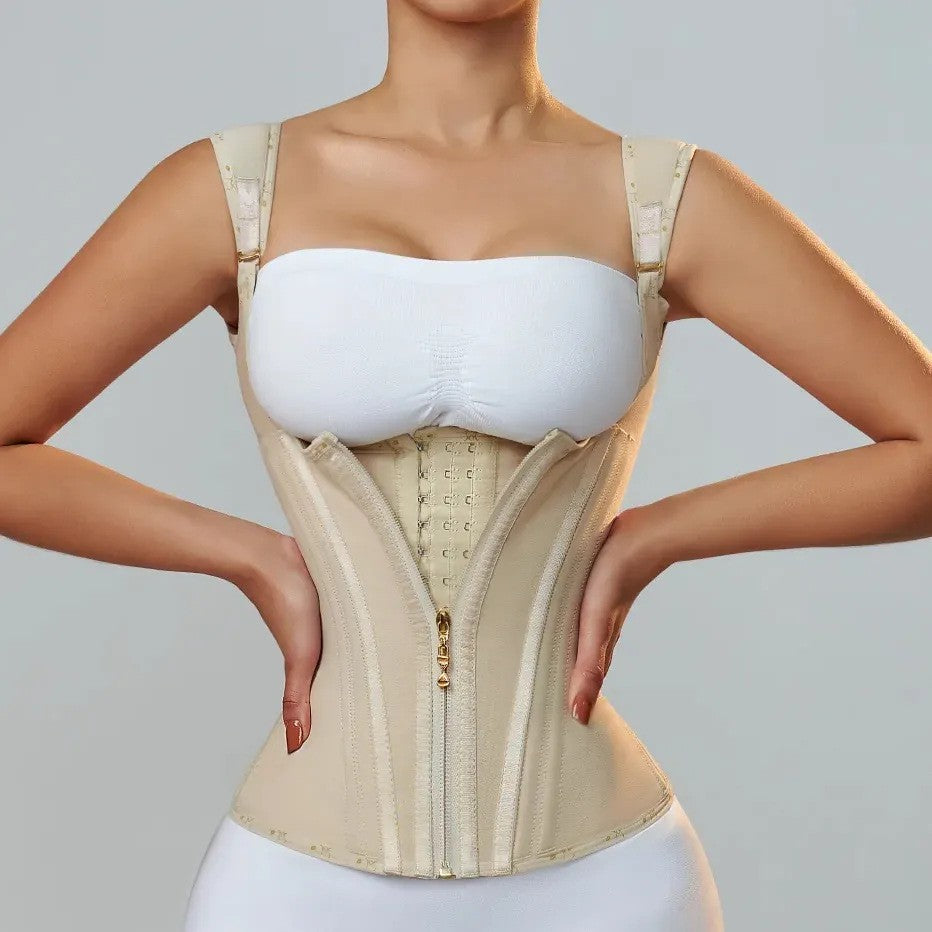 Zipper Breasted Vintage Body Shaping Top