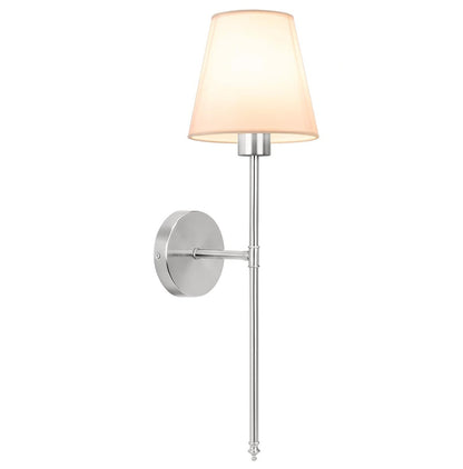 Nationale stoffen LED-wandlamp met koperen kap