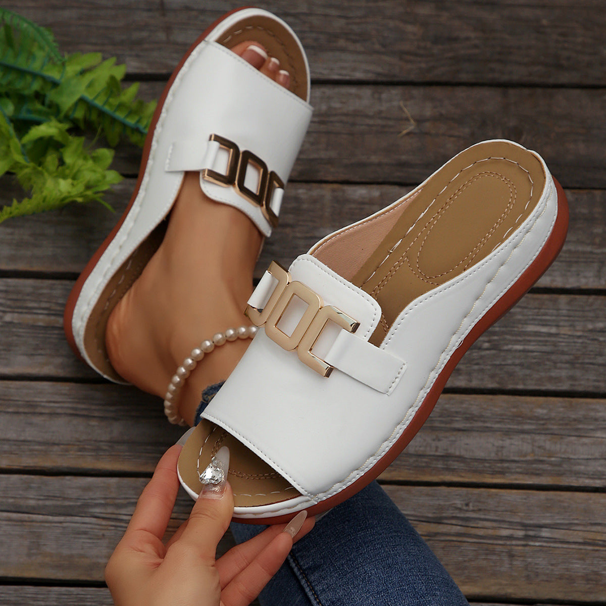 Aurelia™ Luxe Buckle Slide Sandals