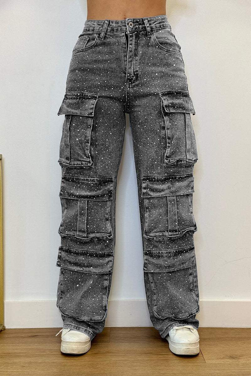 Diamond Cargo Sparkle Jeans