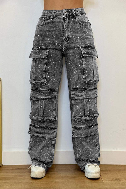 Diamond Cargo Sparkle Jeans