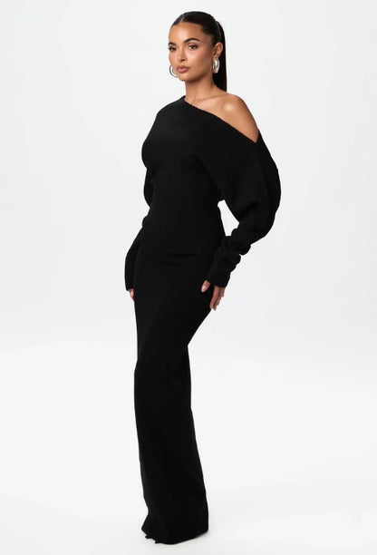 Luxe Allure Off-Shoulder Maxi Dress