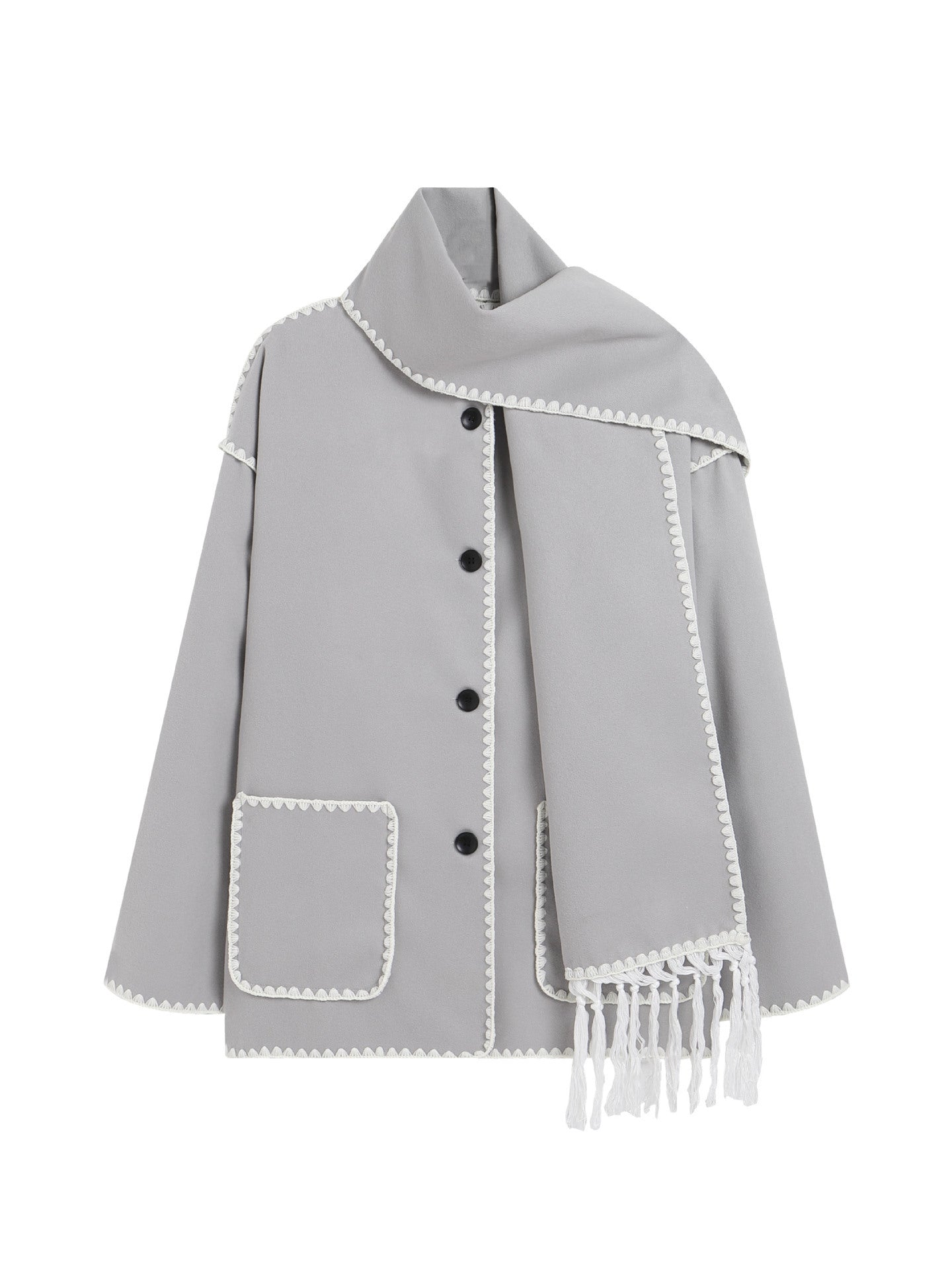 CozyCharm™ Woolen Scarf Coat