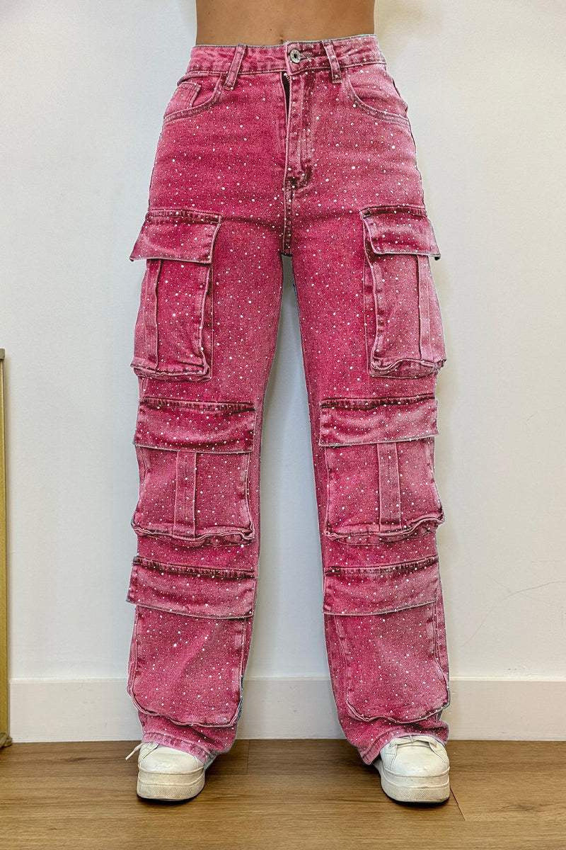 Diamond Cargo Sparkle Jeans