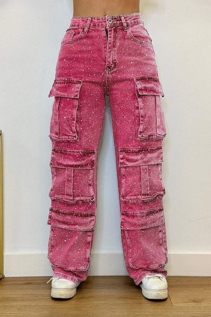 Diamond Cargo Sparkle Jeans