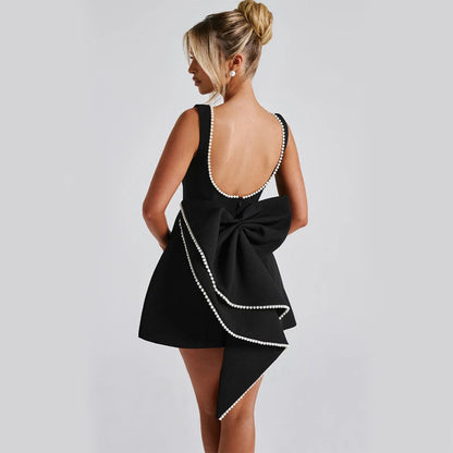 PearlaMuse™ Bow Back Mini Dress