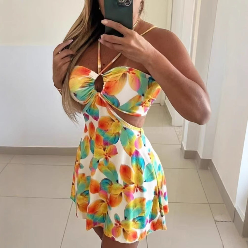 Azure Breeze Halter Dress