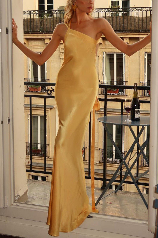 Sultry Elegance One-Shoulder Dress