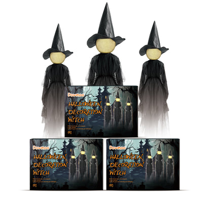3 Witch Halloween Decoration with Sound, Lights & Voice Control