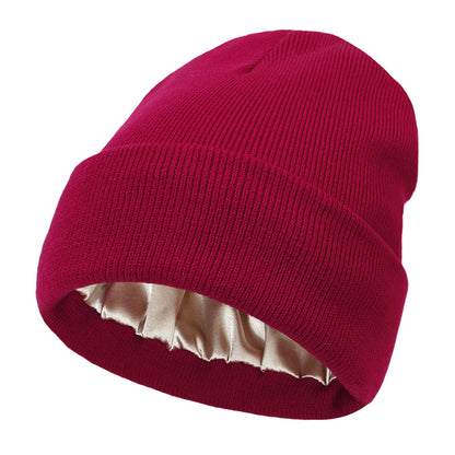 SilkyWarm™ Bonnet en laine doublé satin anti-frisottis
