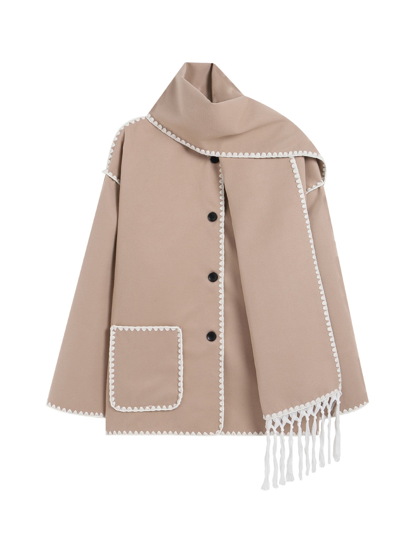 CozyCharm™ Woolen Scarf Coat