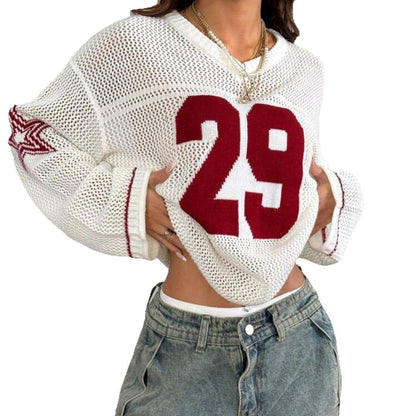 Blouse en jersey tricotée Varsity Muse