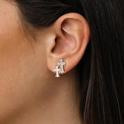 Divina Cross Stud Earrings