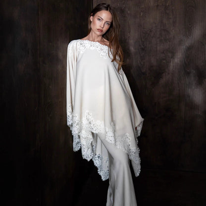 Seraphina Lace Shawl Gown
