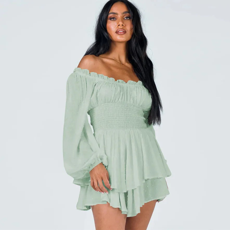 Blush Charm Off-Shoulder Dress