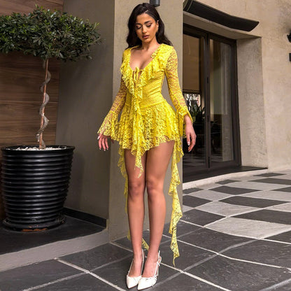 Elysian Lace™ Lace-Up Mini Dress