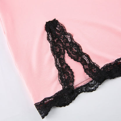 Blush Temptation Lace Slip Dress