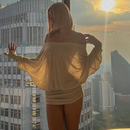 Sunset Glow Off-Shoulder Dress