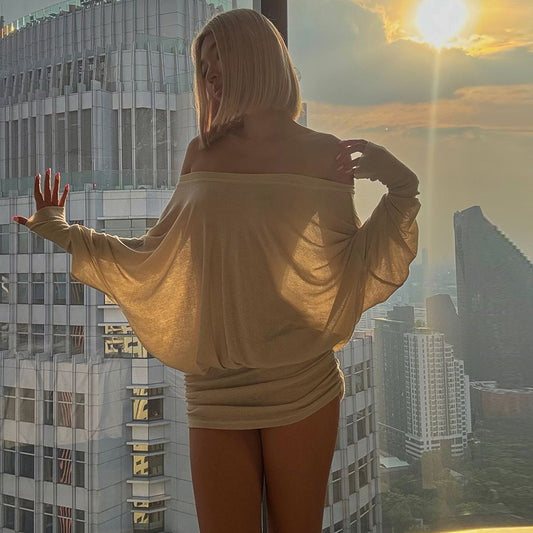 Sunset Glow Off-Shoulder Dress