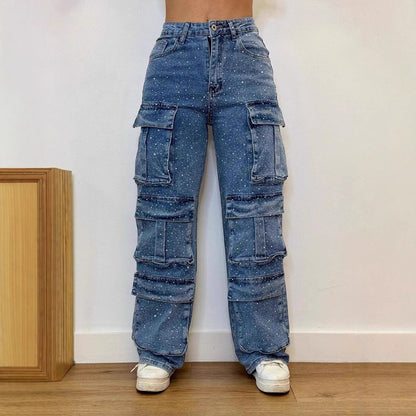 Diamond Cargo Sparkle Jeans