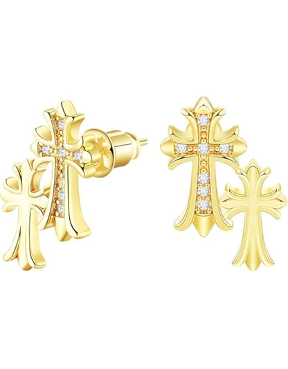 Divina Cross Stud Earrings