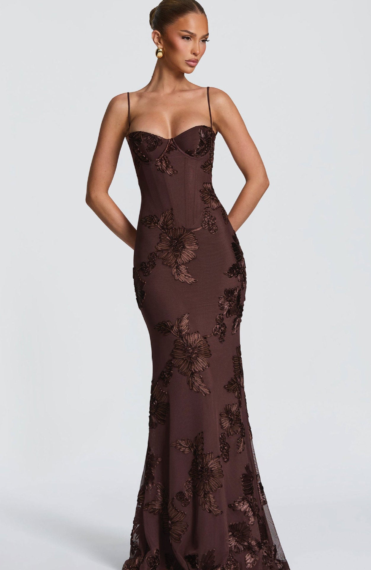 GOLDEN BLOOM™ EMBROIDERED EVENING GOWN