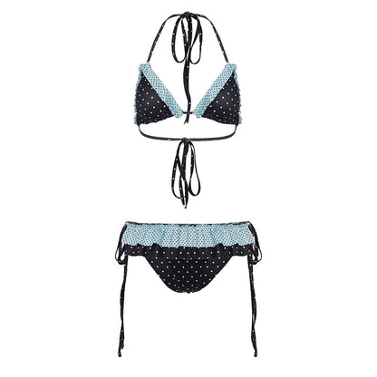Dolce Dot™ Lace-Up Ruffle Bikini Set
