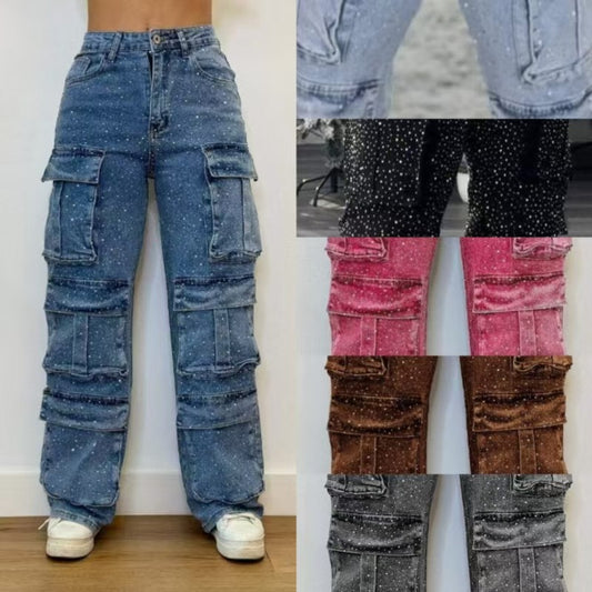 Diamond Cargo Sparkle Jeans