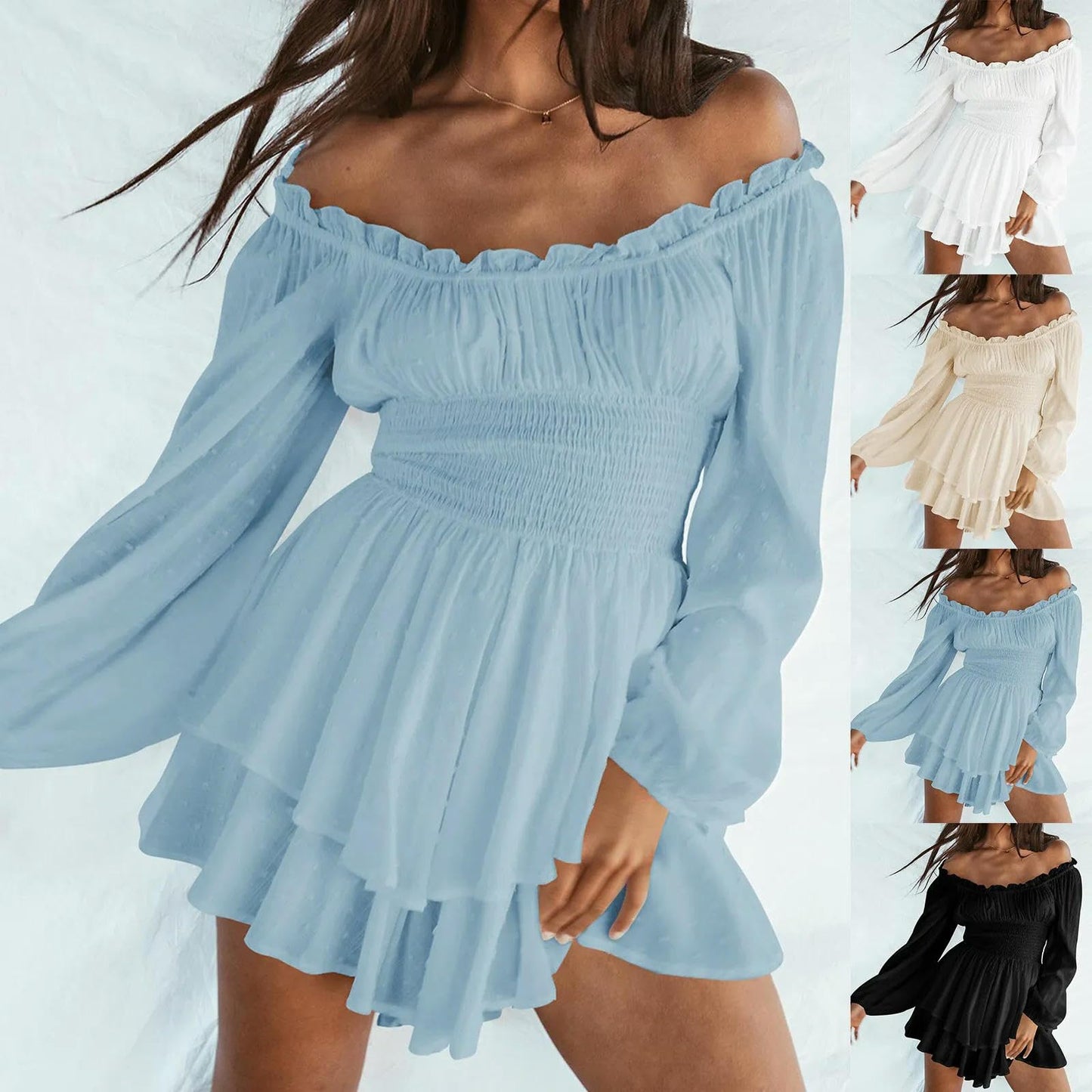 Blush Charm Off-Shoulder Dress