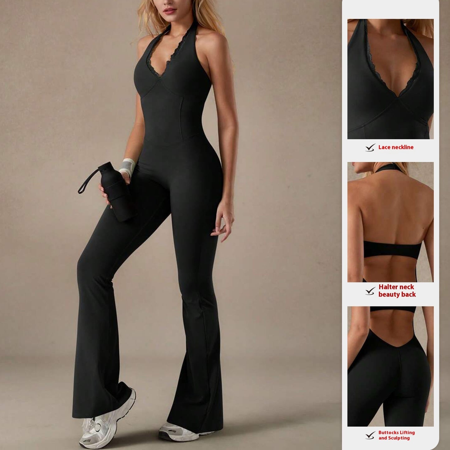 Sculpt & Flow Halter Jumpsuit