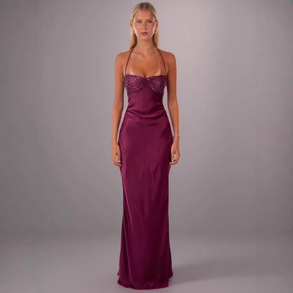 BLUSH SILK HALO BACKLESS BODYCON DRESS
