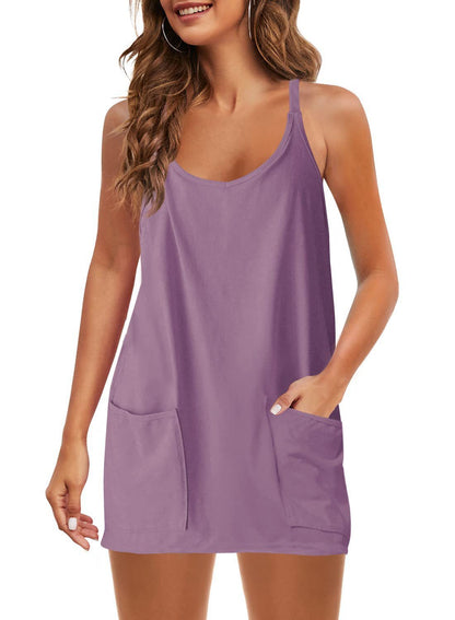 Sleeveless Sports Pocket Dress