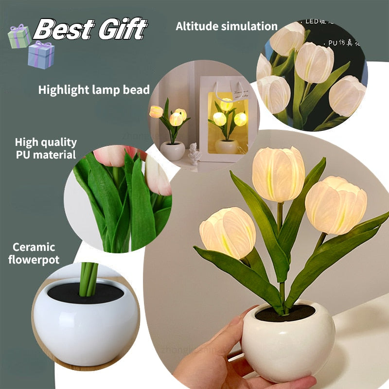 LumiBloom™ LED Tulip Night Light Vase