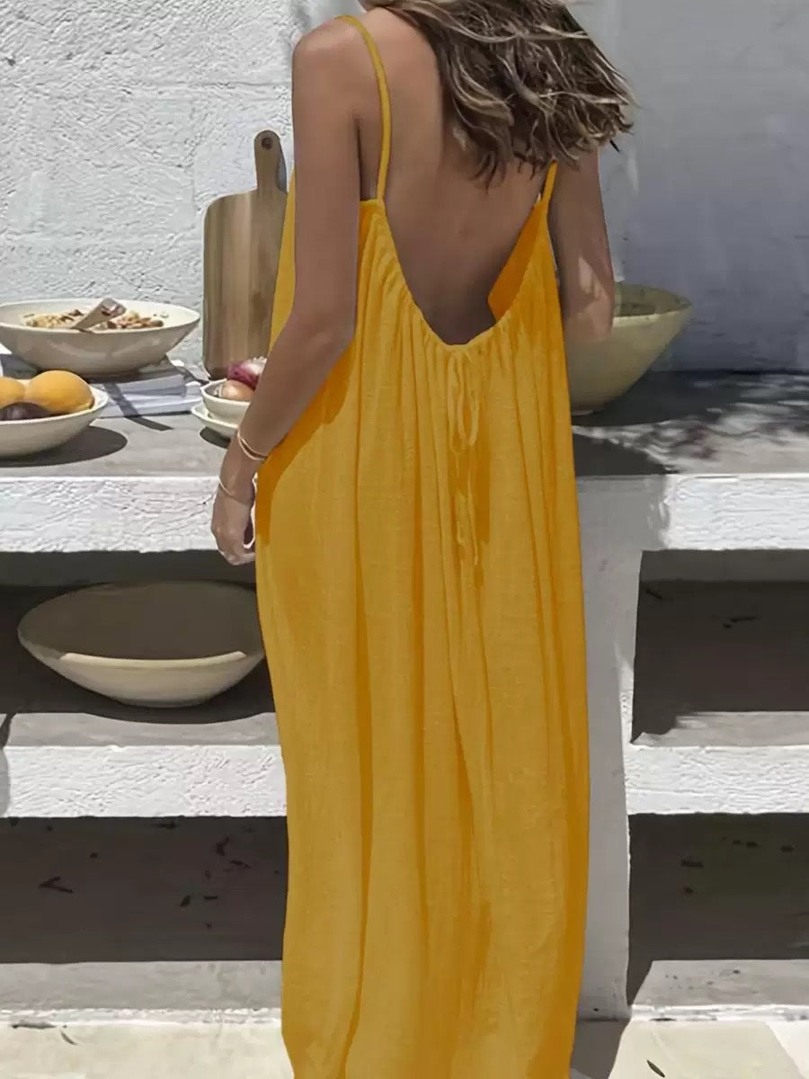 Soléa Backless Flow Maxi Dress