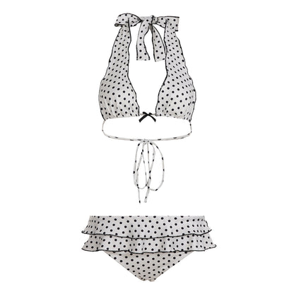 Dolce Dot™ Lace-Up Ruffle Bikini Set