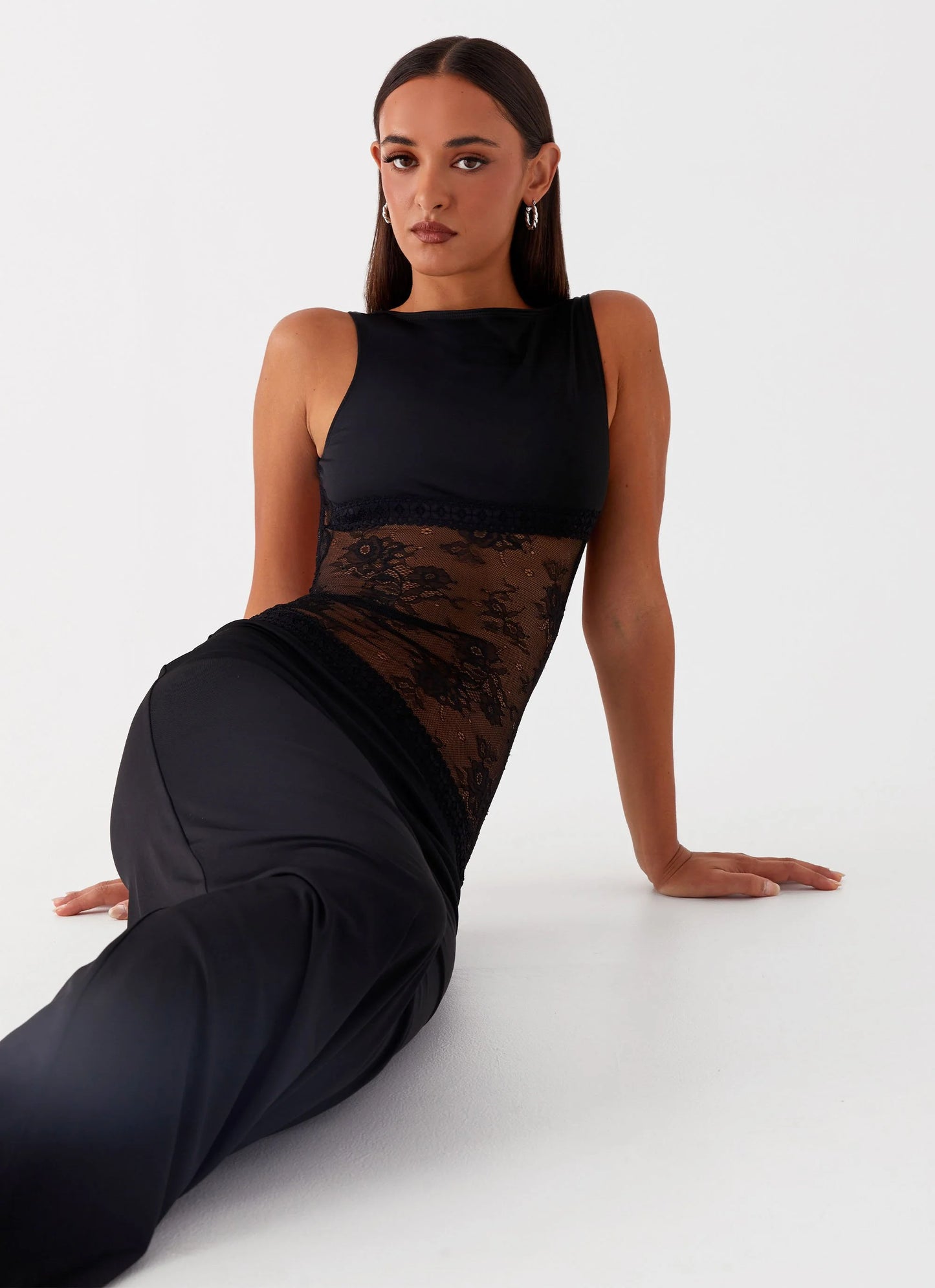 Noir Silhouette Lace Gown