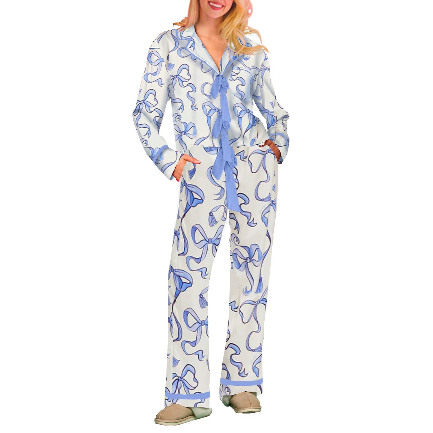 Ensemble de pyjama à nœud festif