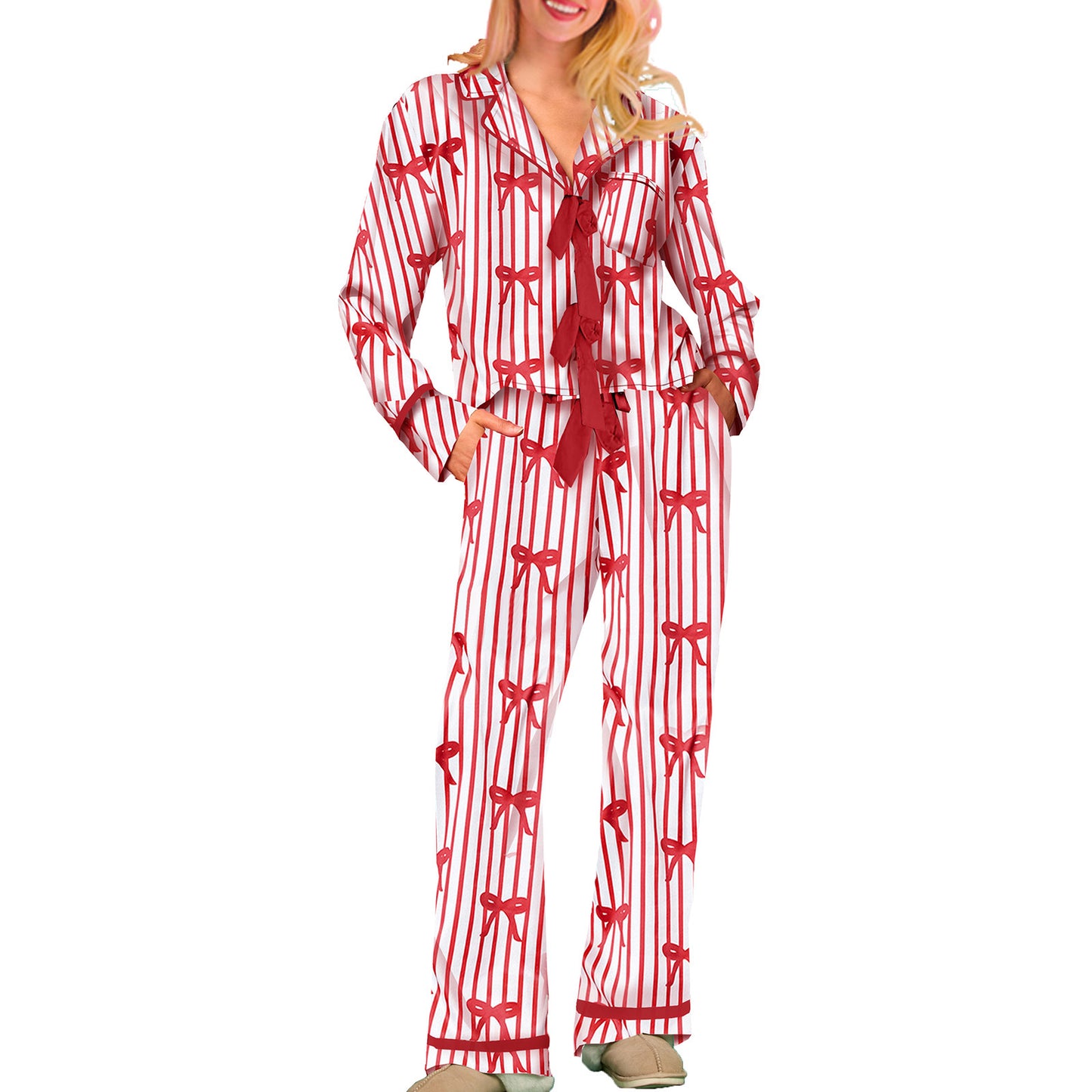Ensemble de pyjama à nœud festif