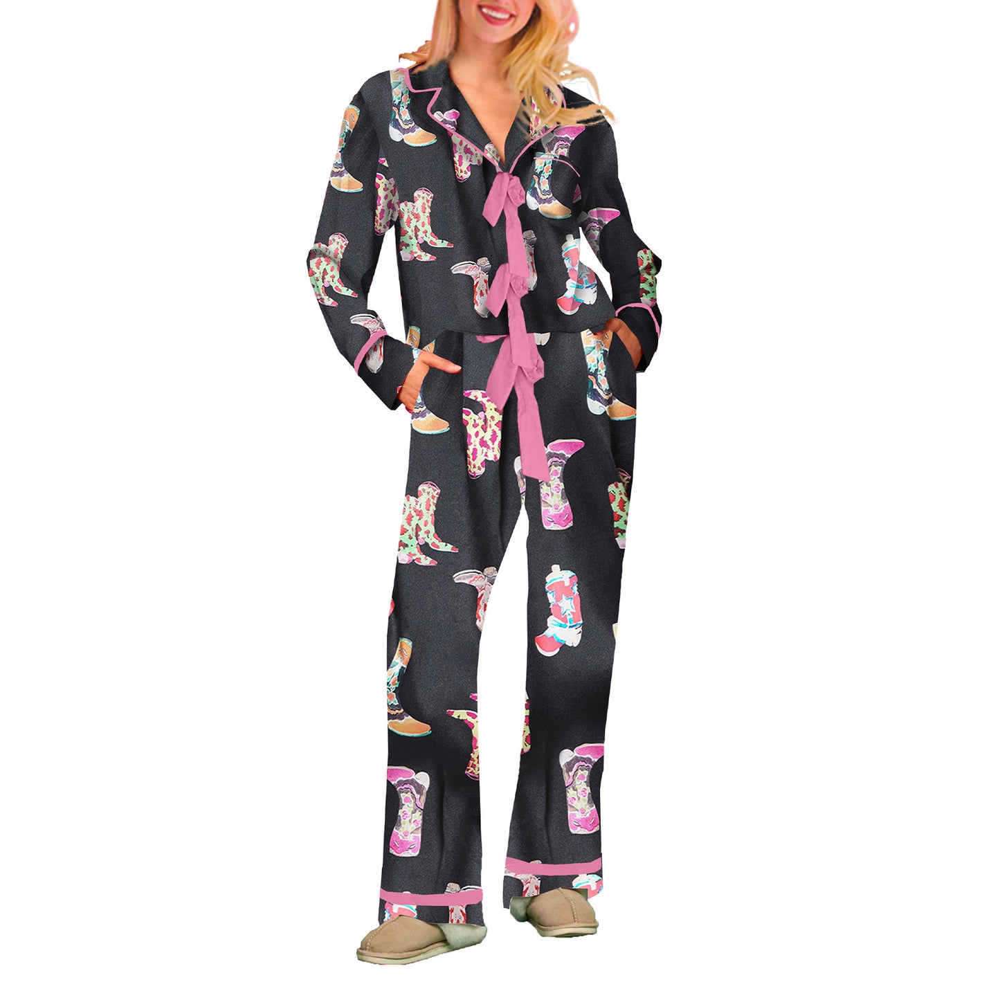 Ensemble de pyjama à nœud festif