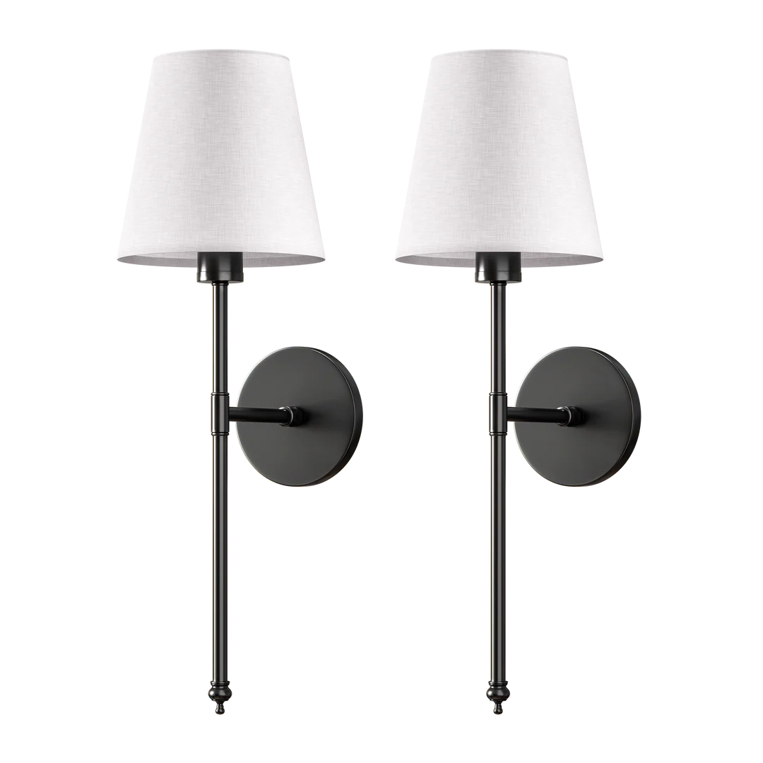 Nationale stoffen LED-wandlamp met koperen kap