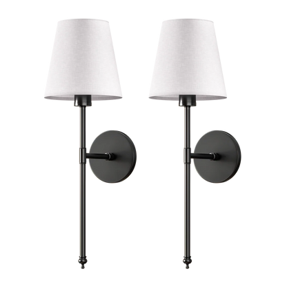 Nationale stoffen LED-wandlamp met koperen kap