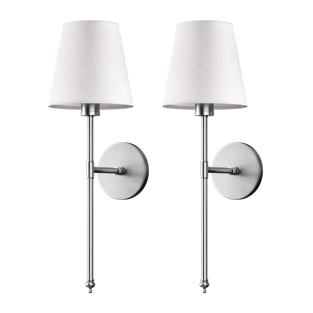 Nationale stoffen LED-wandlamp met koperen kap