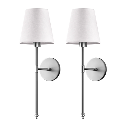 Nationale stoffen LED-wandlamp met koperen kap