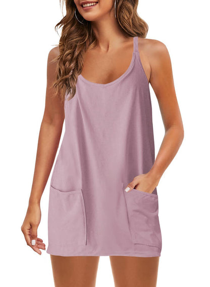 Sleeveless Sports Pocket Dress