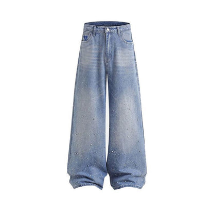 Starlight Drift Rhinestone Relaxed-Fit Jeans