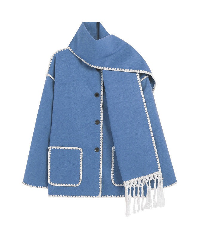 CozyCharm™ Woolen Scarf Coat